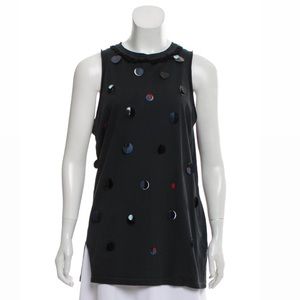 3.1 Phillip Lim Iridescent Sequin Black Tank Top